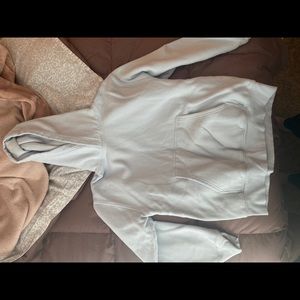 TNA aritzia blue perfect hoodie cozyaf